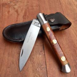 Joli Couteau R&eacute;gional SAINT MARTIN A.C Manche en Bois avec &Eacute;tui en Cuir