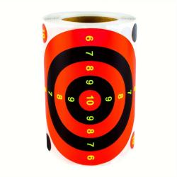 100 Cibles Rondes Rouge Noir 10cm Fluorescentes Splatter Tir Pr&eacute;cision Autocollantes