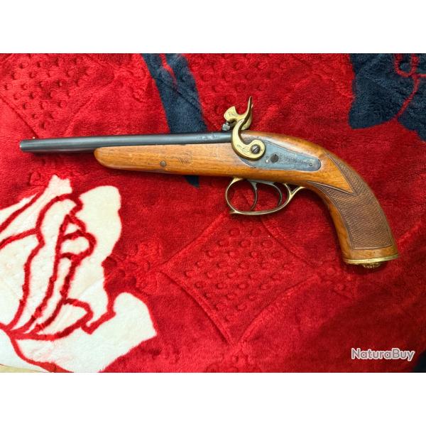 PISTOLET � PERCUSSION canons juxtapos�s ARMI JAGER , POUDRE NOIRE CAL . 36