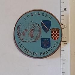 Insigne des &eacute;l&eacute;ments fran&ccedil;ais de la FORPRONU (force de protection des Nations-Unies) - Yougoslavie