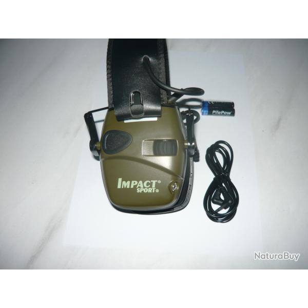 Casque anti - bruit �lectronique ( jamais servi ) ( 24 dB impact Sport + 2 piles )