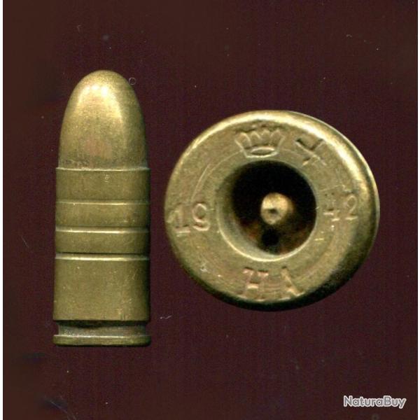 9 mm Parabellum Danoise inerte manipulation sous occupation allemande - marquage : Couronne 19 42 H