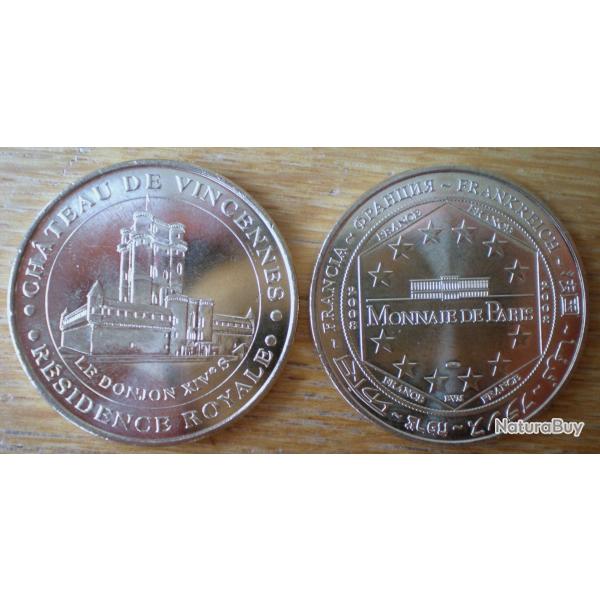 Medaille Chateau de Vincennes Residence Royale Le Donjon Monnaie de Paris 2008