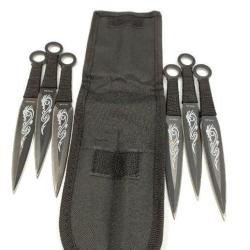 Ensemble de 6 couteaux &agrave; lancer Construction en acier inox rev&ecirc;tu d'une seule pi&egrave;ce HGFD