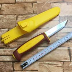 POIGNARD MORAKNIV ROUGE/JAUNE LAME CARBONE MADE IN SWEDEN hg16c8