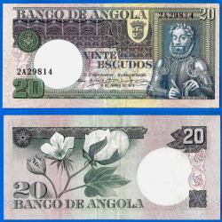 Angola 20 Escudos 1973 Luiz de Camoes Billet Afrique Colonie Portugal
