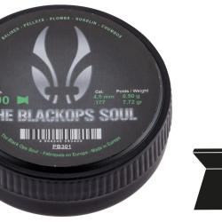 DESTOCKAGE - Plombs The Black Ops Soul &agrave; t&ecirc;te plate cal. 4,5 mm