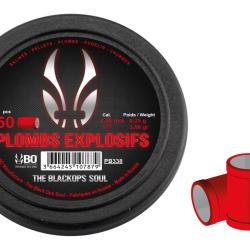 DESTOCKAGE - Plombs Explosif The Black Ops Soul &agrave; t&ecirc;te plate cal. 4,5 mm