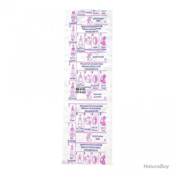 LOT 300 PASTILLES DE PURIFICATION AQUATABS POUR 2400 � 3000 LITRES D'EAU TRAITE 67mg