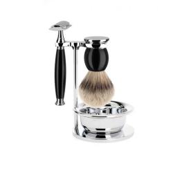 Set de rasage Muhle Sophist noir s&eacute;curit&eacute; 4 pi&egrave;ces