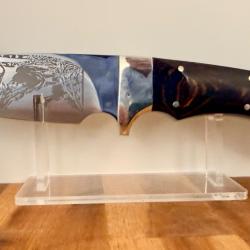 Exceptionnel Carl Schlieper Solingen grav&eacute; chasse - lame large + &eacute;tui cuir