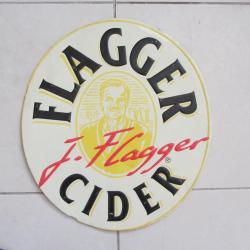 Plaque t&ocirc;le publicitaire Flagger Cider (Ricard) 1980-1990