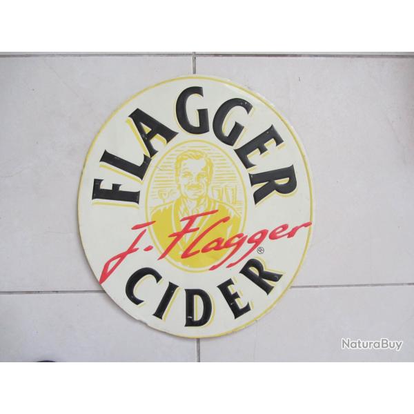 Plaque t�le publicitaire Flagger Cider (Ricard) 1980-1990
