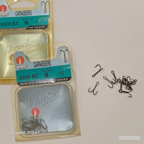 Hamecon Double Carnassier Vmc Limerick 90� 9908/8, lot de 20 hame�ons