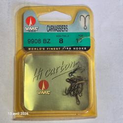 Hamecon Double Carnassier Vmc Limerick 90&deg; 9908/8, lot de 10 hame&ccedil;ons