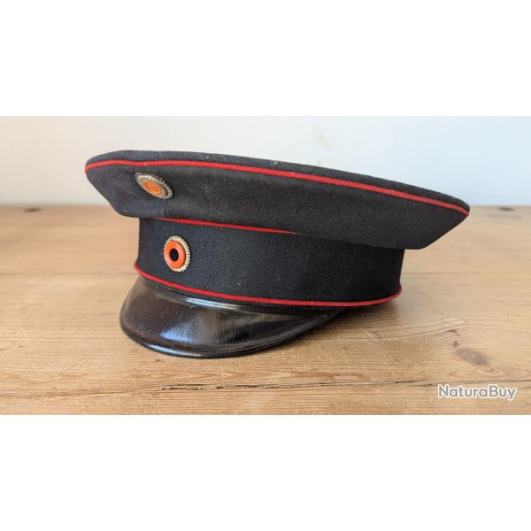 Schirmmutze casquette allemande ww1 noire