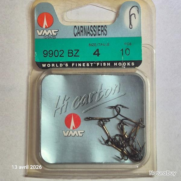 Hamecon Double Carnassier Vmc Ryder 9902/4 Bz, boite de 10 hame�ons