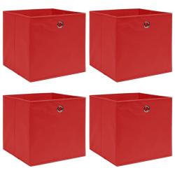 Bo&icirc;tes de rangement 4 pcs Rouge 32x32x32 cm Tissu