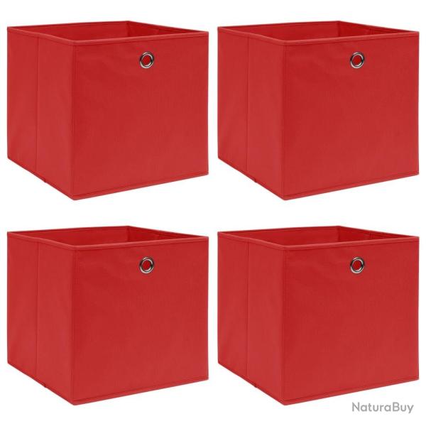 Bo�tes de rangement 4 pcs Rouge 32x32x32 cm Tissu