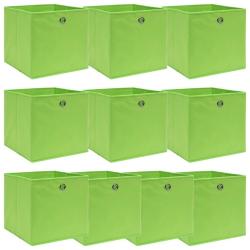 Bo&icirc;tes de rangement 10 pcs Vert 32x32x32 cm Tissu