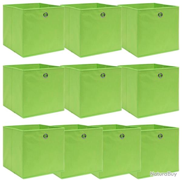 Bo�tes de rangement 10 pcs Vert 32x32x32 cm Tissu