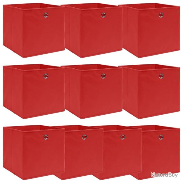Bo�tes de rangement 10 pcs Rouge 32x32x32 cm Tissu