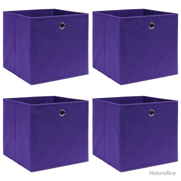 Bo�tes de rangement 4 pcs Tissu intiss� 28x28x28 cm Violet