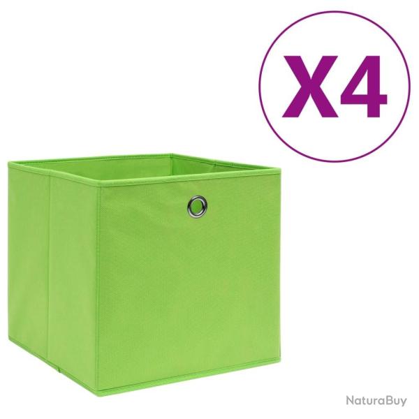Bo�tes de rangement 4 pcs Tissu intiss� 28x28x28 cm Vert