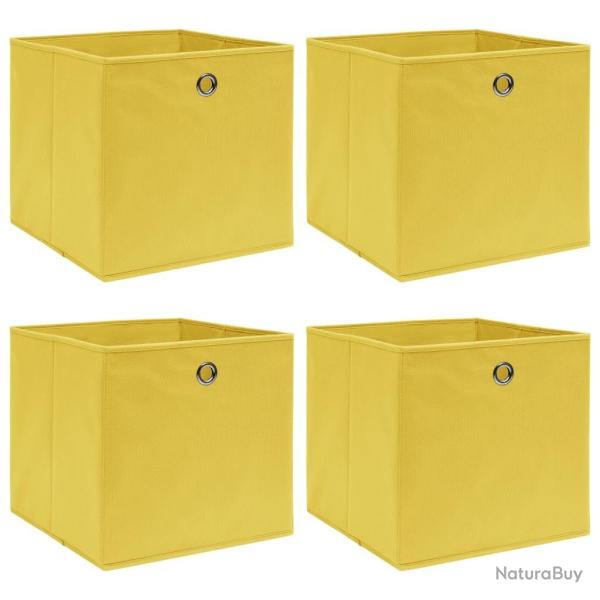 Bo�tes de rangement 4 pcs Jaune 32x32x32 cm Tissu