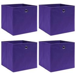Bo&icirc;tes de rangement 4 pcs Violet 32x32x32 cm Tissu