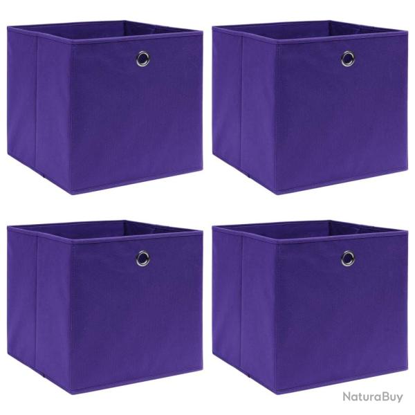 Bo�tes de rangement 4 pcs Violet 32x32x32 cm Tissu