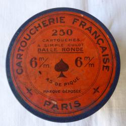 Ancienne boite de 246 cartouches simple culot balle ronde 6mm neuve