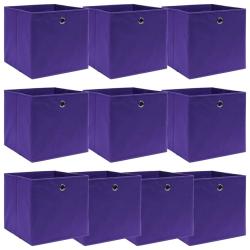Bo&icirc;tes de rangement 10 pcs Violet 32x32x32 cm Tissu