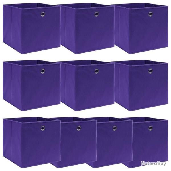 Bo�tes de rangement 10 pcs Violet 32x32x32 cm Tissu