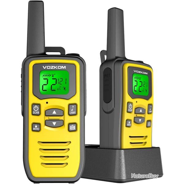 Talkie Walkie Bidirectionnelle Professionnel 36 Canaux VOX Longue Port�e Rechargeable Radio FM LED