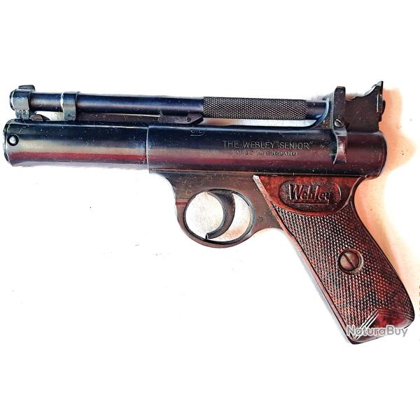 Collector- Vintage ! Pistolet WEBLEY & SCOTT mod�le SENIOR � air comprim� calibre 5.5mm diabolo