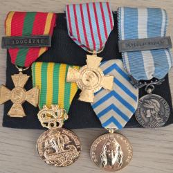 Lot m&eacute;dailles militaires France - R&eacute;sistance + Indochine - Ensemble ancien combattant