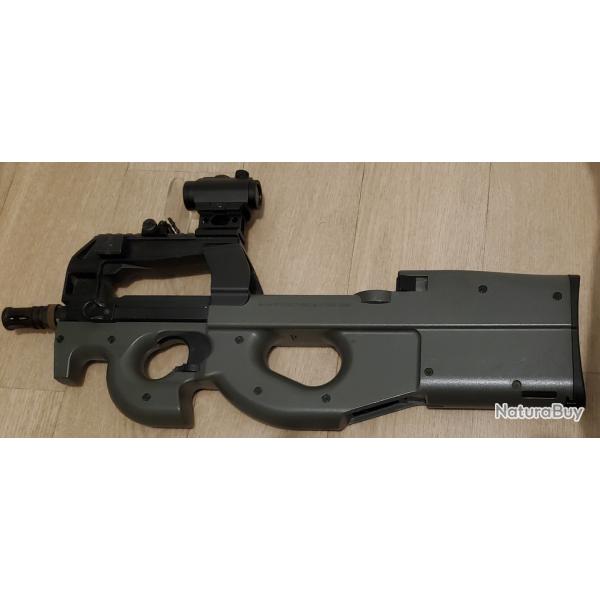 P90 AEG tokyo marui Gris/noir full upgrade (mosfet) et cabl� en T-dean + Accesoires