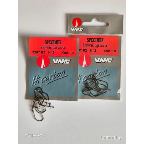 Lot de 20 hame�ons � anneaux carnassier 9287/2   taille 2 VMC