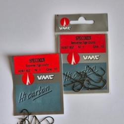 Lot de 20 hame&ccedil;ons &agrave; anneaux carnassier 9287/1  taille 1 VMC