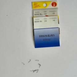 Lot de 30 hame&ccedil;ons non mont&eacute;s, longue tige , taille 24, ref 9009 BL