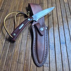 COUTEAU U.S VINTAGE OLD TIMER SCHRADE U.S.A 1540T DANS SON &Eacute;TUIS CUIR