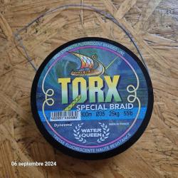 TORX fil tresse bleue et noire neuve de 300 m 35/100 25kg sp&eacute;cial  carnassier