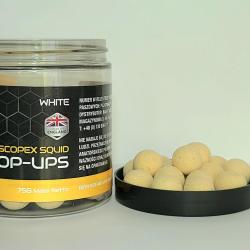 BOUILLETTES NASH SCOPEX SQUID POP UPS 15MM 75G WHITE