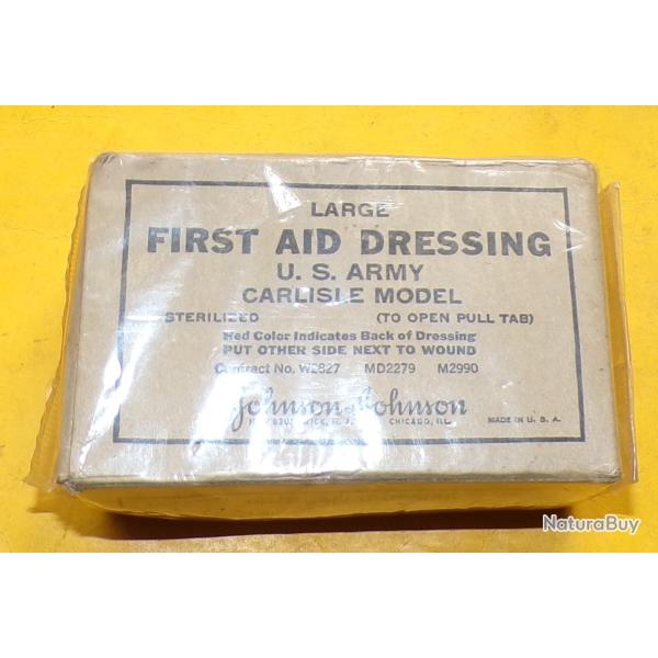 ansement US ARMY LARGE FIRST AID DRESSING  JOHNSON Chicago militaria WW2 ,   ETAT  NEUF VOIR PHOTOS