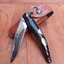 Couteau &agrave; palme ARBALETE G.DAVID Manche en CORNE TALON CROTALE avec &Eacute;tui en Cuir