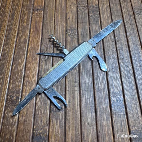 RARE COUTEAU VINTAGE 6 LAMES PAR ROBERT KLASS A SOLINGEN POIN�ON AUX CIGOGNES