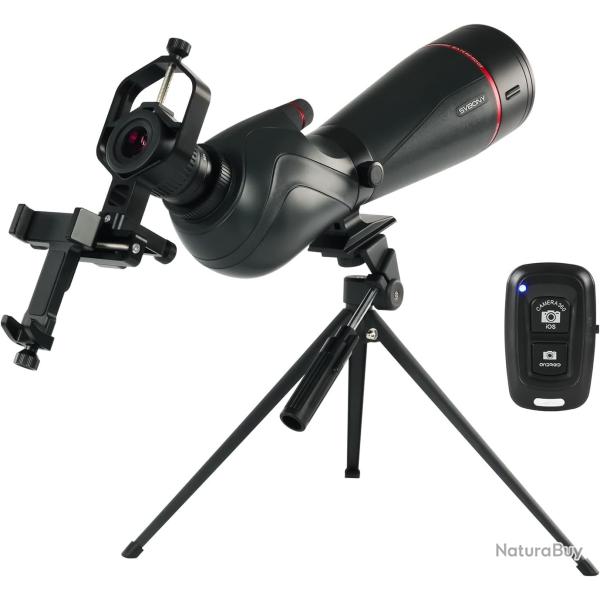 Longue Vue Svbony SV406 20-60x80 HD FMC BAK4 IPX7 Tr�pied Adaptateur Smartphone Observation Pro