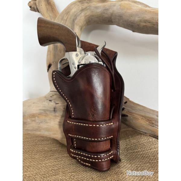 Holster Crossdraw en cuir pour revolvers de type Colt SAA 1873 ou r�plique 4''3/4. Droitier N�13