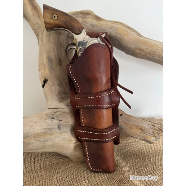 Holster en cuir pour revolvers de type Remington 1858 avec canon 8''. Droitier N�19